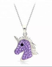 Rhinestone Unicorn Little Girls Necklace, Unicorn Gifts, BFF Unicorn Necklace