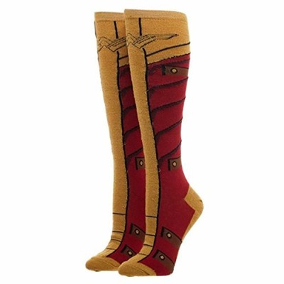 Wonder Woman Knee High Socks With Gold Lurex Yarn