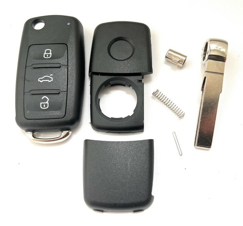 AL 3 button key case for Skoda Fabia Octavia Toledo Yeti Rapid Roomster Superb - Picture 2 of 5