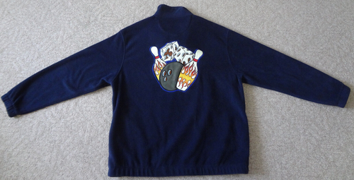 JNCO SWEATSHIRT EMBROIDERED 1/4 ZIP CASINO DICE BOWLING PIN FLAMES VTG 1990s Y2K - Picture 6 of 14