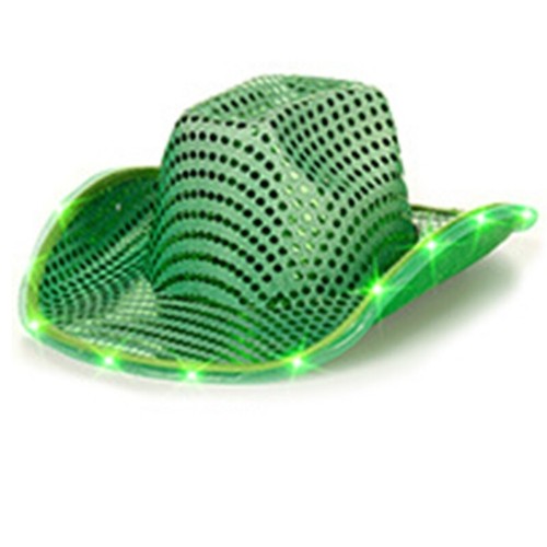 Cowboy Hat with Lights and Sparkly Sequins Versatile for Women Dancer Comedian - Picture 7 of 13