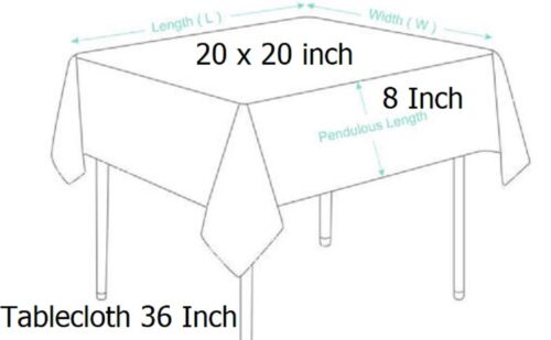Kleine Tischdecke Polyester quadratisch 36 Zoll von Broward Bettwäsche (Verschiedene Farben) - Bild 3 von 51