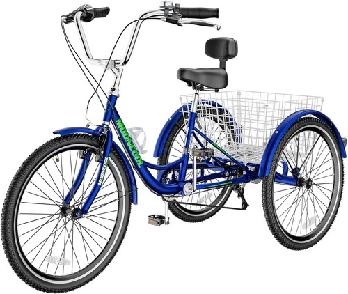 MOONCOOL Adult Tricycle Trike 7Speed 20/24/26" 3-Wheel Bike w/ Basket for Senior - Picture 23 of 30