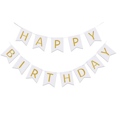 happy birthday banner decor letter hanging photo hbd paper card board