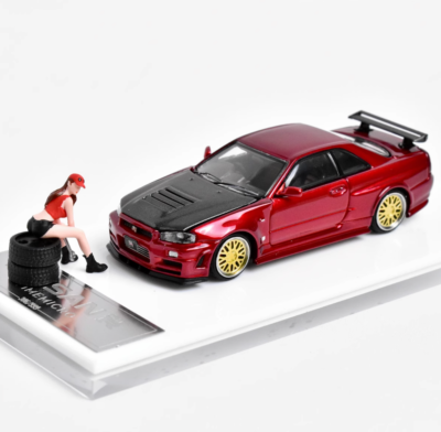 1/64 スカイライン NISSAN GT-R GTR R34 SKYLINE 1/64 Cool Art Nissan Skyline GT-R GTR R34 (Silver with Blue