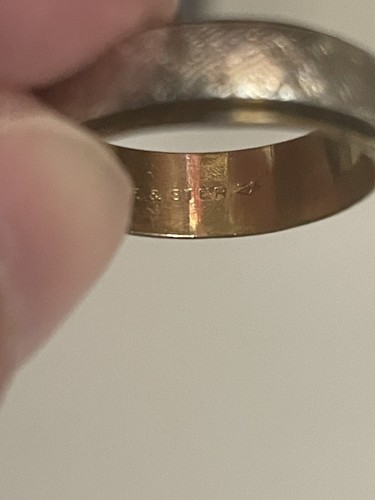 10k Gold Filled Sterling Wedding Band Ladies Wedding Ring Etched Ring - Picture 8 of 8