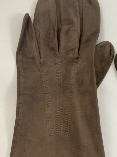Vintage French Kid Brown Leather Long Glove Size 7 Triomphe Made In France Macys - Picture 4 of 8