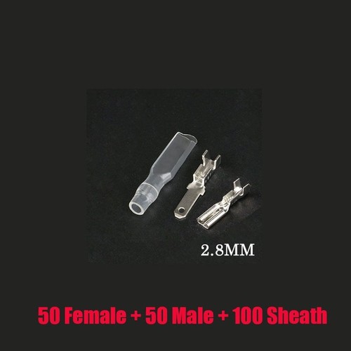 100Pcs 2.8/4.8/6.3mm Plug Spring Female Male Spade Cold Crimp Terminal Connector - Picture 7 of 18
