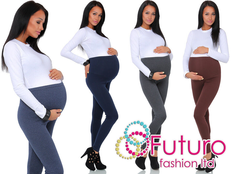 Thick Comfortable Maternity Cotton Leggings Full Ankle Length PREGNANCY-animated-img