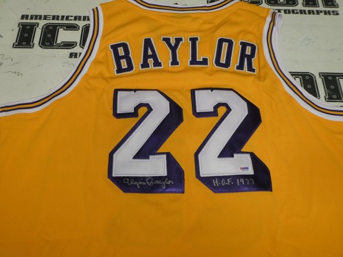 Elgin Baylor Signed Lakers Basketball Jersey PSA/DNA COA Hall of Fame '77 Auto'd - Picture 10 of 24