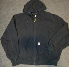 Carhartt Thermal Lined Duck Active Jacket Men’s Size 4XL Hooded J131-BLK Canvas