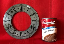 PRIMITIVE Danish Aged Pewter Clock Dial Roman Arabic Numerals 7IN DENMARK AS IS 