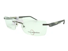 Naturally Rimless NR 345 Gun Gunmetal Eyeglass Frame 56 18 140