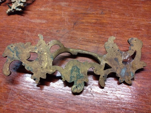 Vintage French Reclaimed Brass Furniture Handle - Picture 3 of 3