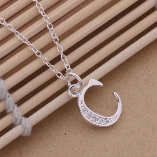 925 Sterlingsilber Initiale A-Z Buchstabe Anhänger Halskette CZ personalisiert 18" N162 - Bild 15 von 36