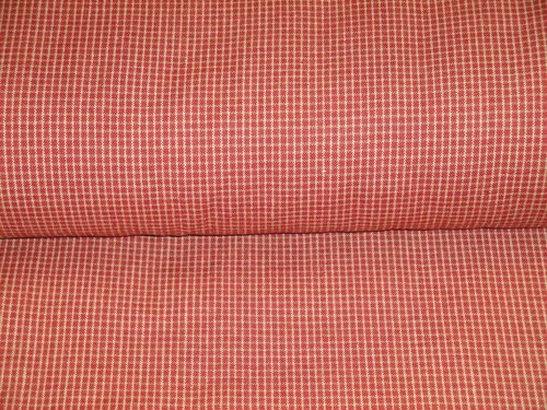 Red Tea Dye Mini Window Pane Plaid Woven Cotton Homespun Home Decor Fabric - Picture 2 of 6