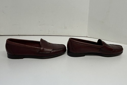 Mocassini vintage Cole Haan USA da uomo in pelle rossa bordeaux taglia 7,5 D - Foto 4 di 20
