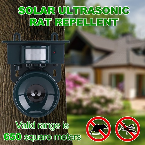 PIR Motion Sensor Solar Ultrasonic Bird Repeller Pest Bat Bird Scarer Universal - Picture 4 of 12