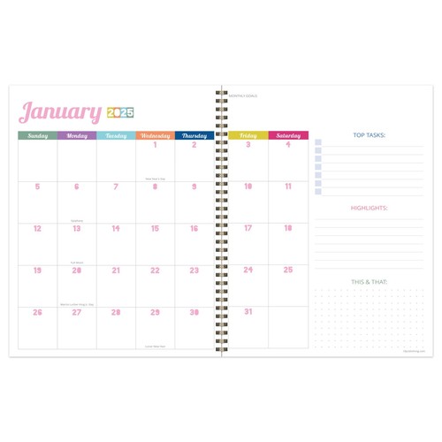 2025 Madras Plaid Large Weekly Monthly Planner - Picture 2 of 9