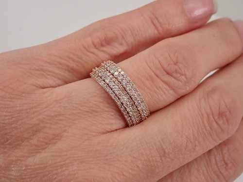 3.5Ct RD D Lab Created Diamond Cluster Engagement Band Ring 14K Rose Gold Finish - Picture 5 of 6