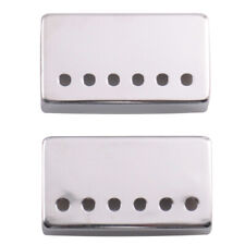 Pair of Chrome Metal Humbucker Covers for Electric Guitars - 52mm Spacing