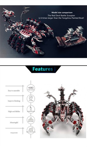 3D Red Devils Scorpion Metal Puzzle Model Kits Assemble Jigsaw Toy Educational - Picture 9 of 24