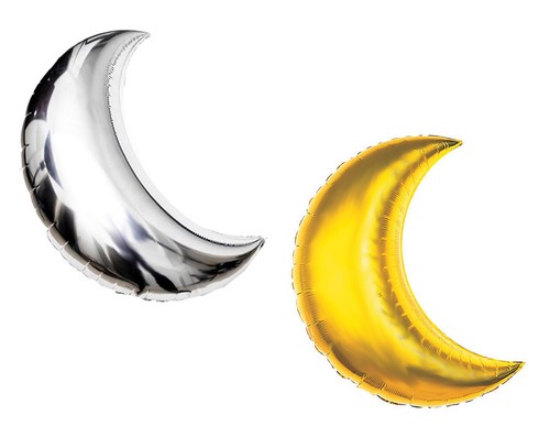 Crescent Moon Shaped Mylar Foil Balloons - Picture 4 of 4