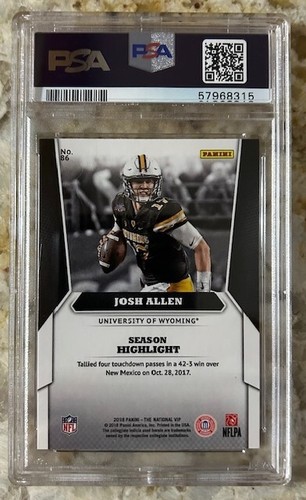 2018 Panini National VIP Josh Allen Rookie RC Gem Mint PSA 10 Buffalo Bills - Picture 2 of 2