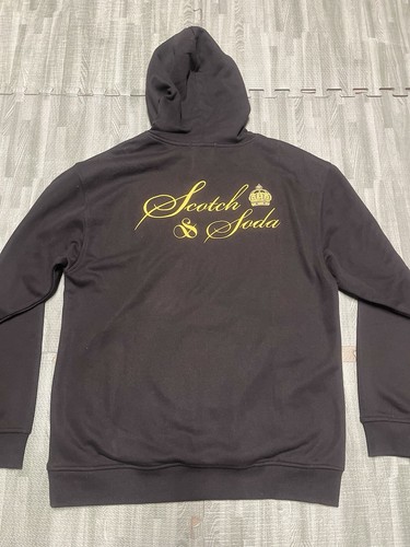 Scotch And Soda Men’s Relaxed Fit Fleece Graphic Hoodie Black Size M - Picture 7 of 9