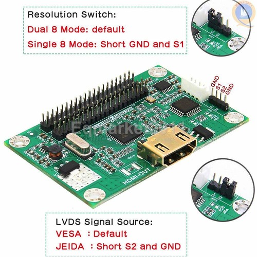 adapter board converter board S.LH1080P.AUDIO.V20 + cable 2ch 8bit LVDS to HD-MI - Picture 3 of 6