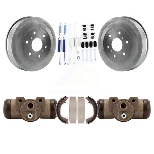 Rear Coated Brake Drum Shoes Cylinder Hardware Kit For Chevy Gmc 1500 6400Lb Gvw