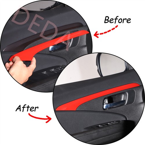 Red ABS Interior Door Panel Decorative Cover For Honda Pilot 2016-22 Accessories - Picture 10 of 16