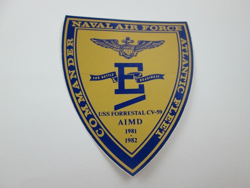 Vintage Navy Naval Air Force USS Forrestal CV-59 AIMD 1981 1982 Decal Aircraft - Picture 1 of 8