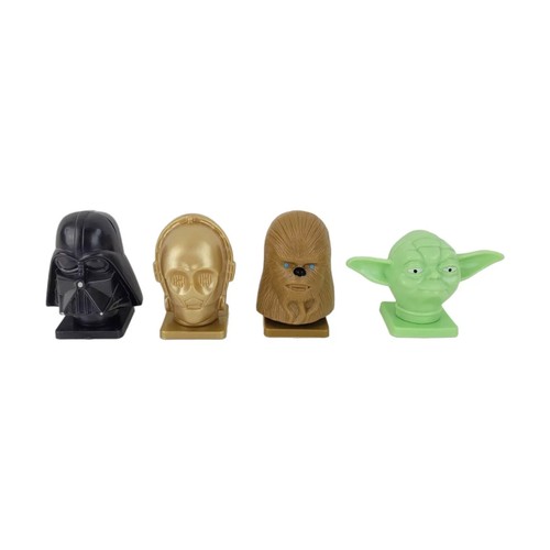 Star Wars Candy Heads TOPPS Tarjeta Coleccionable y Contenedor Cabeza de Caramelo Juego Completo de 4 - Imagen 1 de 16