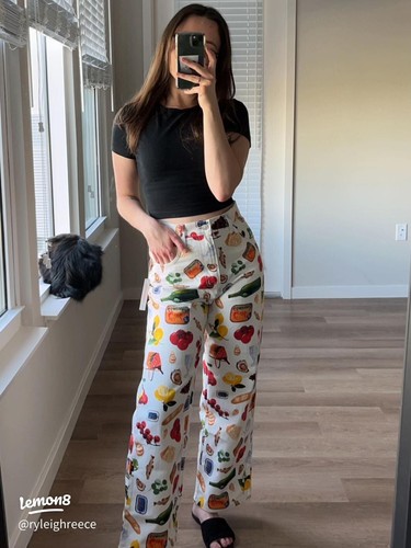 Lisa Says Gah Robyn Jeans Womens 16 Italian Summer Food Buon Appetito Print - Picture 17 of 17