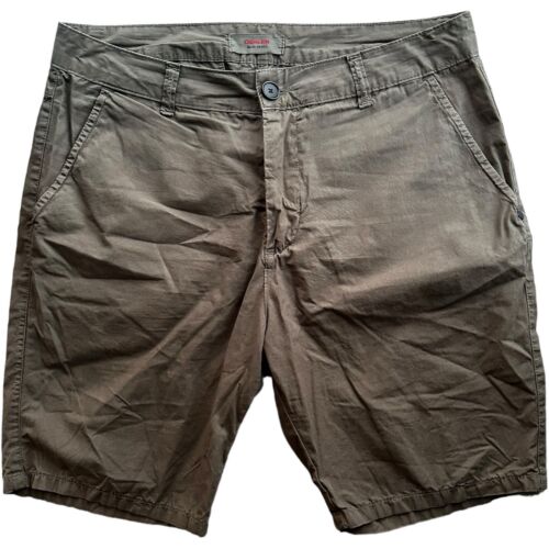 Pantaloncini Osklen cotone chino lunghezza ginocchio verde militare con cintura estivi da spiaggia - Foto 2 di 10