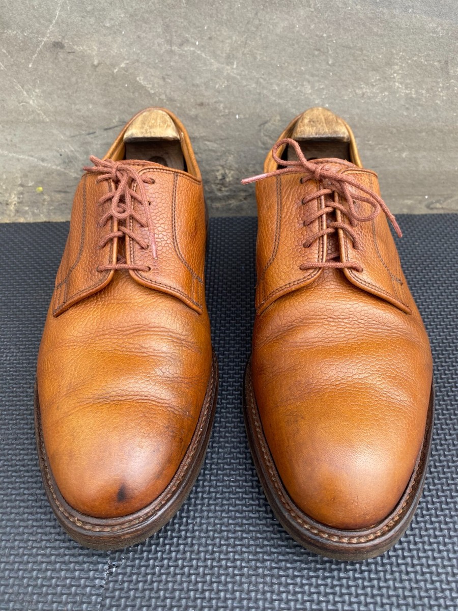 Crockett & Jones Grasmere Pebble Grain Leather Shoes Tan Sz