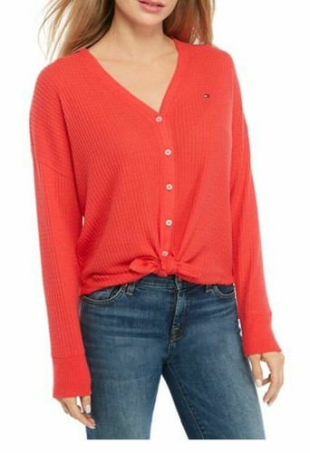 Maglione donna Tommy Hilfiger cravatta bottoni davanti VARIAZIONE - Foto 2 di 5