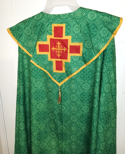 Capa COSDREAMER Unisex Verde Iglesia Católica Vestiduras - Talla: XL - Imagen 4 de 4