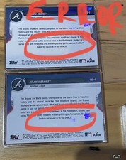 Atlanta Braves 2021 Topps NOW World Series BOTH SETS - ERROR & Corrected