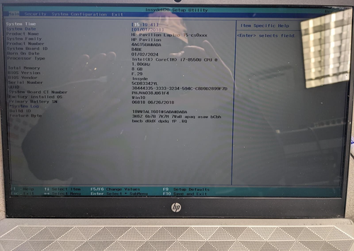 HP PAVILION 15-CS0064ST i7-8550U @ 1.80 GHz, 8GB RAM, NO HDD/OS - Picture 13 of 14