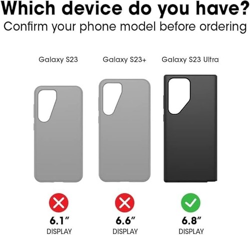 OtterBox Black Symmetry Case Ultra-Sleek Cover for Samsung Galaxy S23 Ultra - Picture 6 of 11