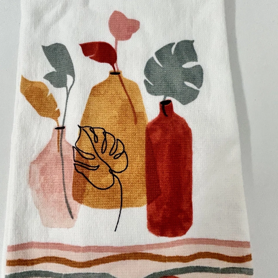 NUEVO Lisa Audit Art Sierra Jarrones Toalla de Té 16”x26” Figura 2 en 1 Propósito Kay Dee Foto 2 de 4