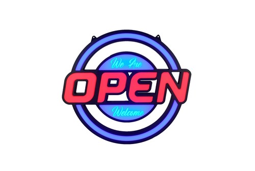 GreenCube 21"x19" Open Sign - Ultra Bright Jumbo LED Neon Large Open Sign - R... - Imagen 3 de 9