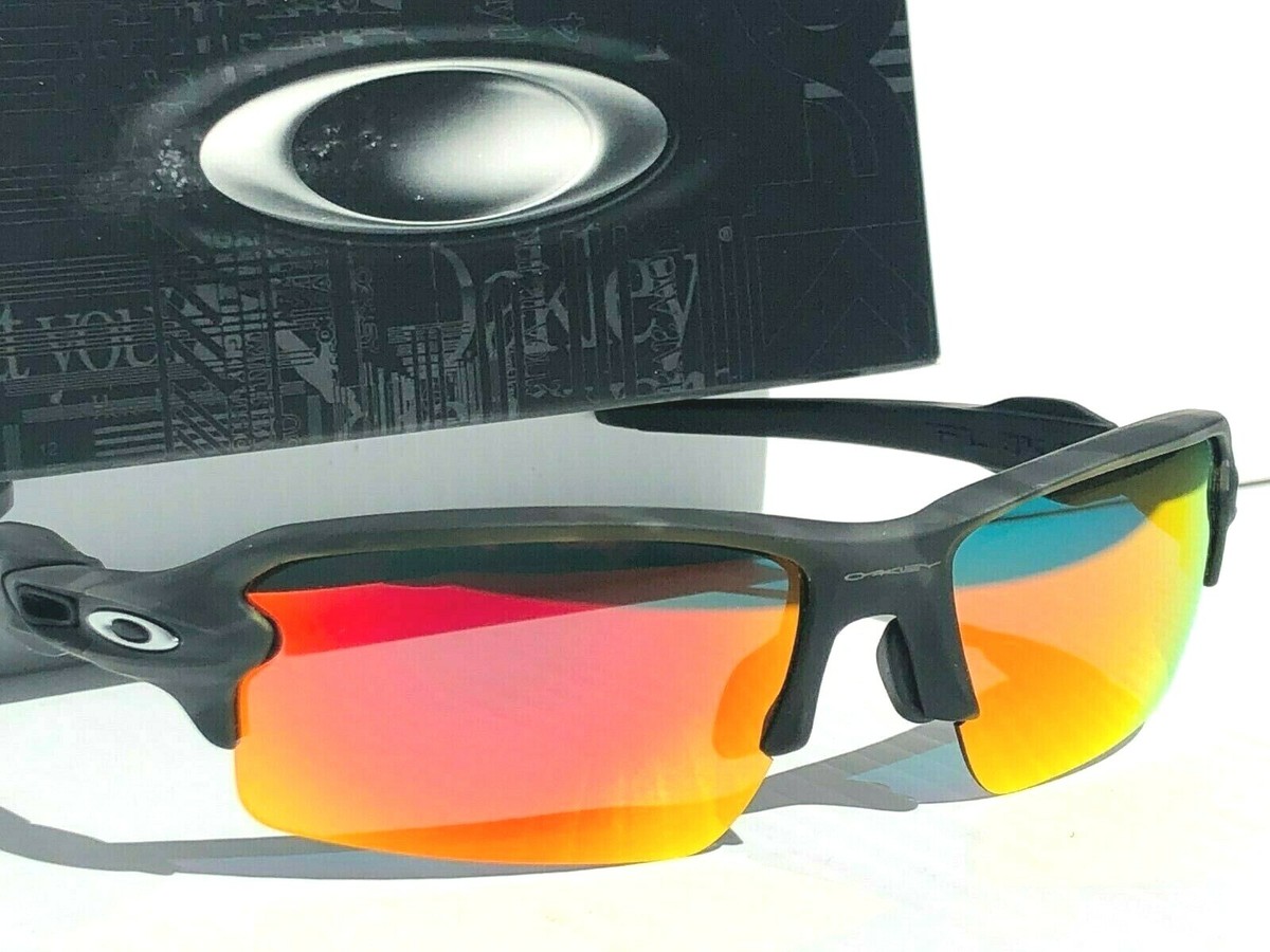 NEW* Oakley FLAK 2.0 Black CAMO w POLARIZED Galaxy RUBY Lens