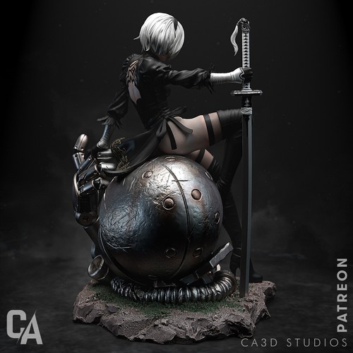 Androide da combattimento 2B in resina kit modello da assemblare e dipingere - Imagen 6 de 8