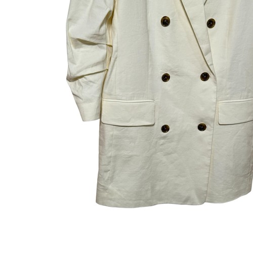 Frame Women’s Medium Linen Blend Double Breasted Old Money Suiting Jacket - Picture 3 of 13