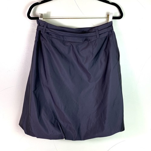 Banana Republic lila gefütterter Rock Ballonsaum plissierte Krawatte Taille Größe 6P Taschen - Bild 4 von 7