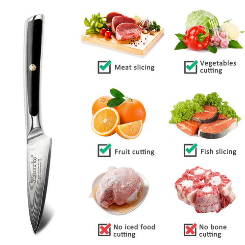 Cuchillo para pelar frutas de 3,5 pulgadas en muy buen estado 10 herramientas de cocina japonesas de acero Damasco - Imagen 5 de 12