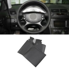 1x Lenkrad Lenkradbezug Leder BLACK Für Mercedes E W211 CLK C209 A209 C219 W463